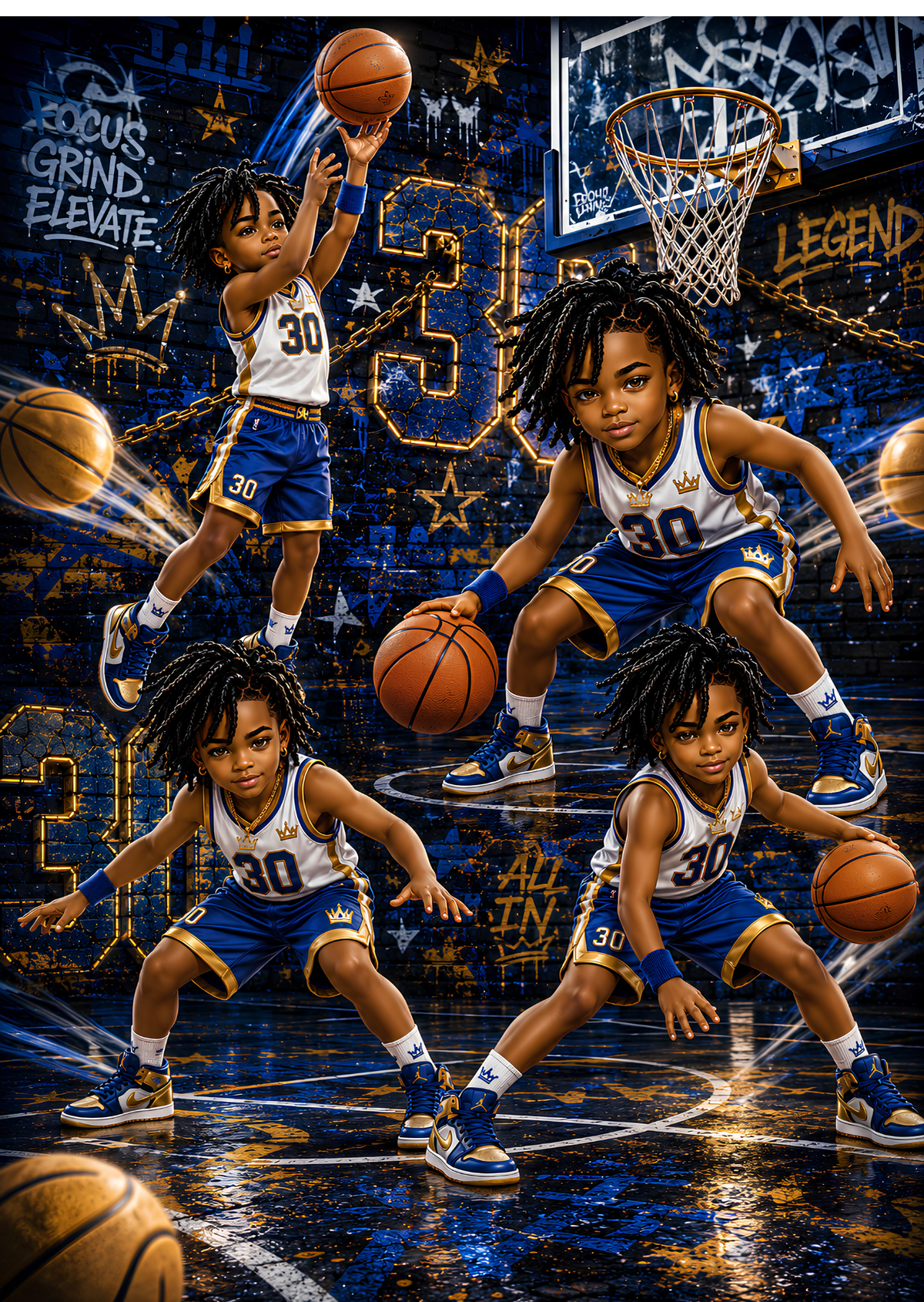 Crowned On The Court Digital Composition Notebook
