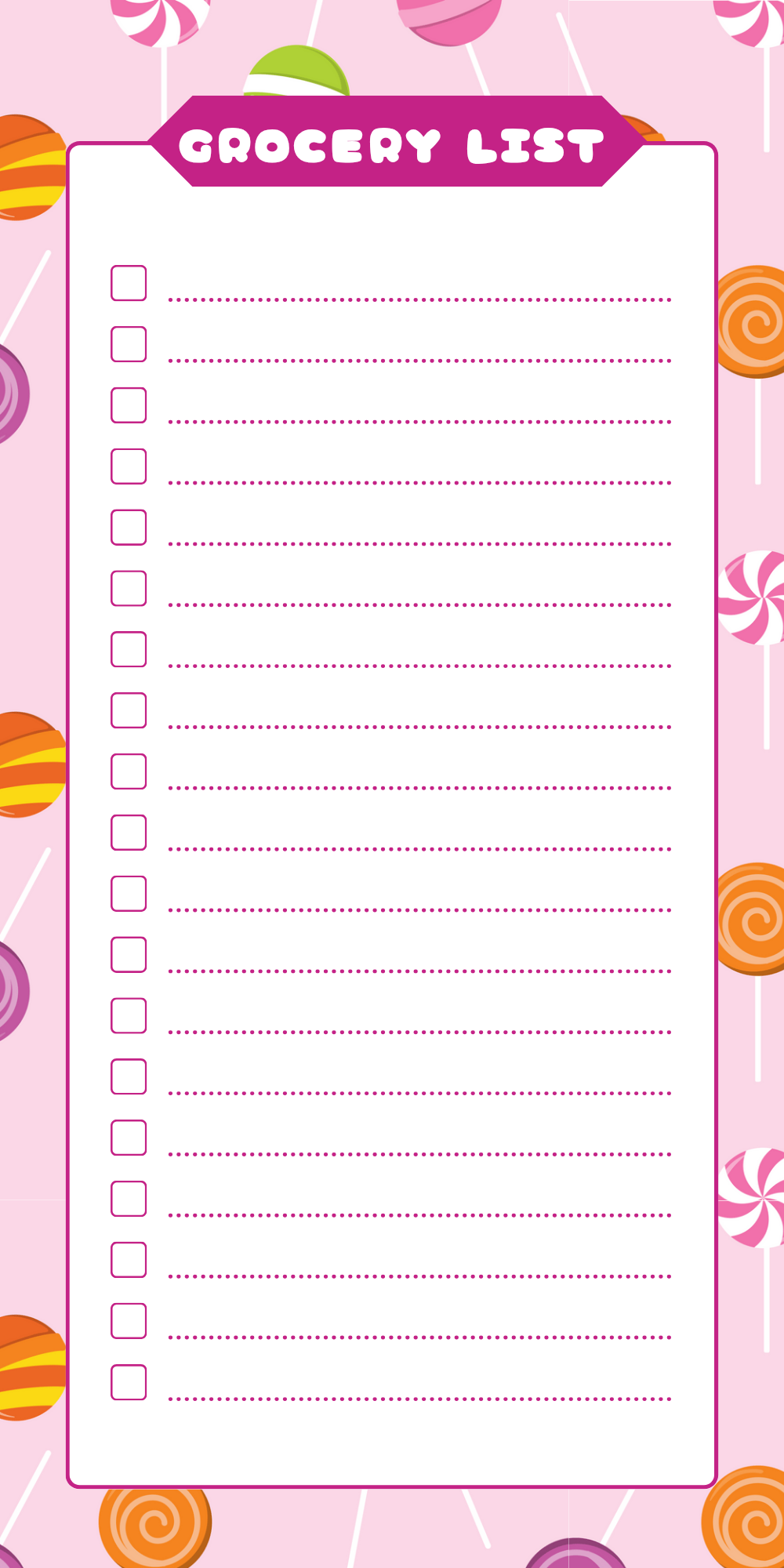 Grocery List Notes Pad-Candy design