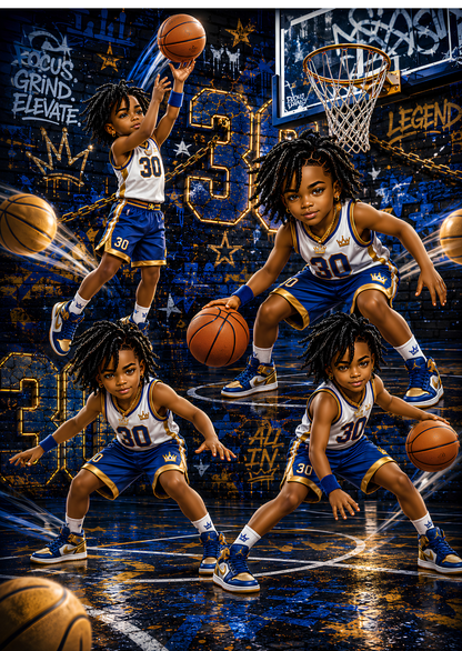 Crowned on the Court Digital Composition Notebook Covers
