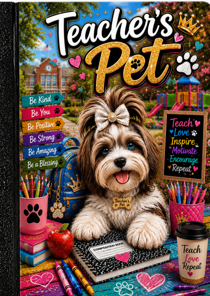 Printed Teacher's Pet Girl Havanese Composition Notebook