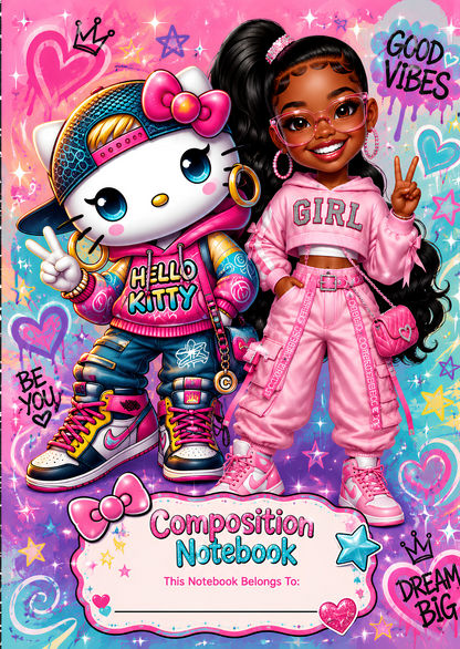 Printed Pretty Girls, Big Dreams Composition Notebook