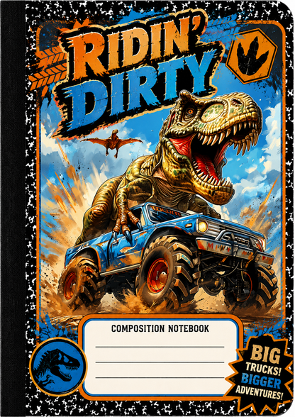 Ridin Dirty Dinosaur Digital Composition Notebook Notebook