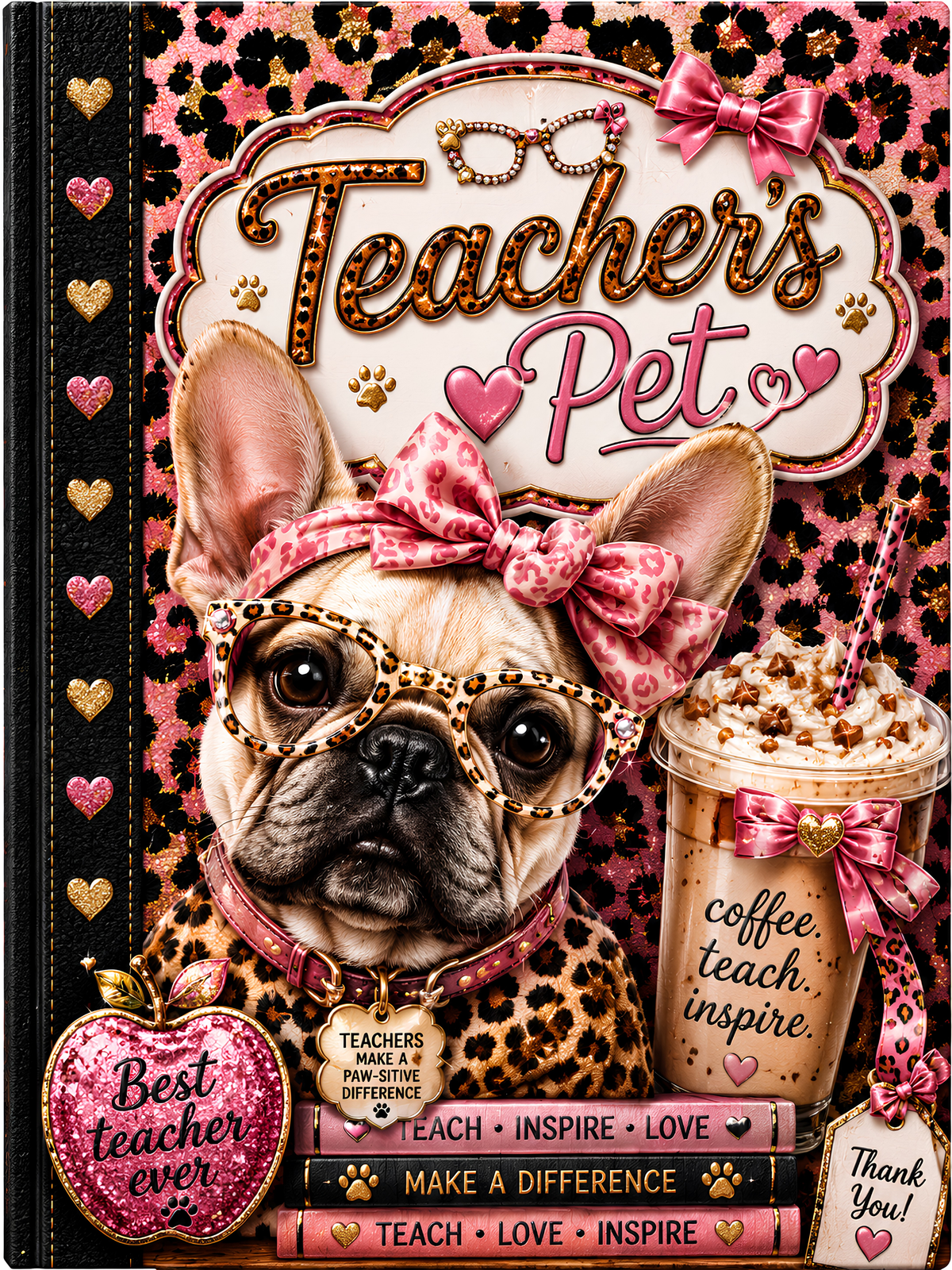 Printed Teacher's Pet Girl Frenchie Composition Notebook