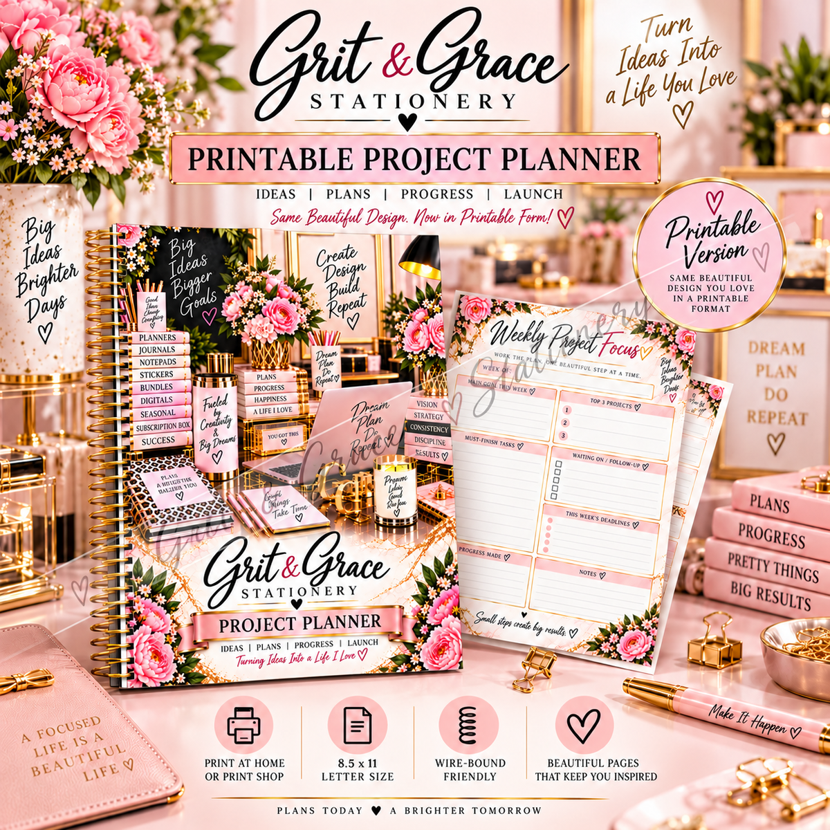 Grit & Grace Printable Project Planner