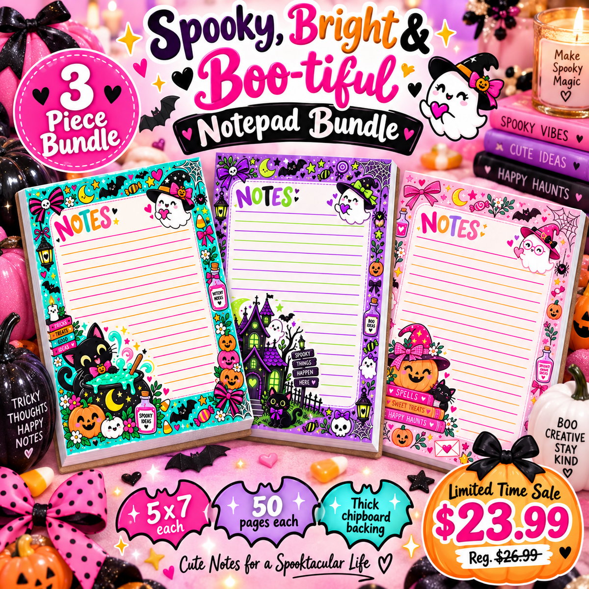 Spooky, Bright & Boo-tiful Notepad Bundle