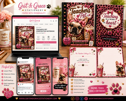 Teacher's Pet Girl Frenchie Digital Composition Notebook