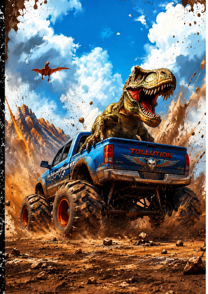 Ridin Dirty Dinosaur Digital Composition Notebook Notebook