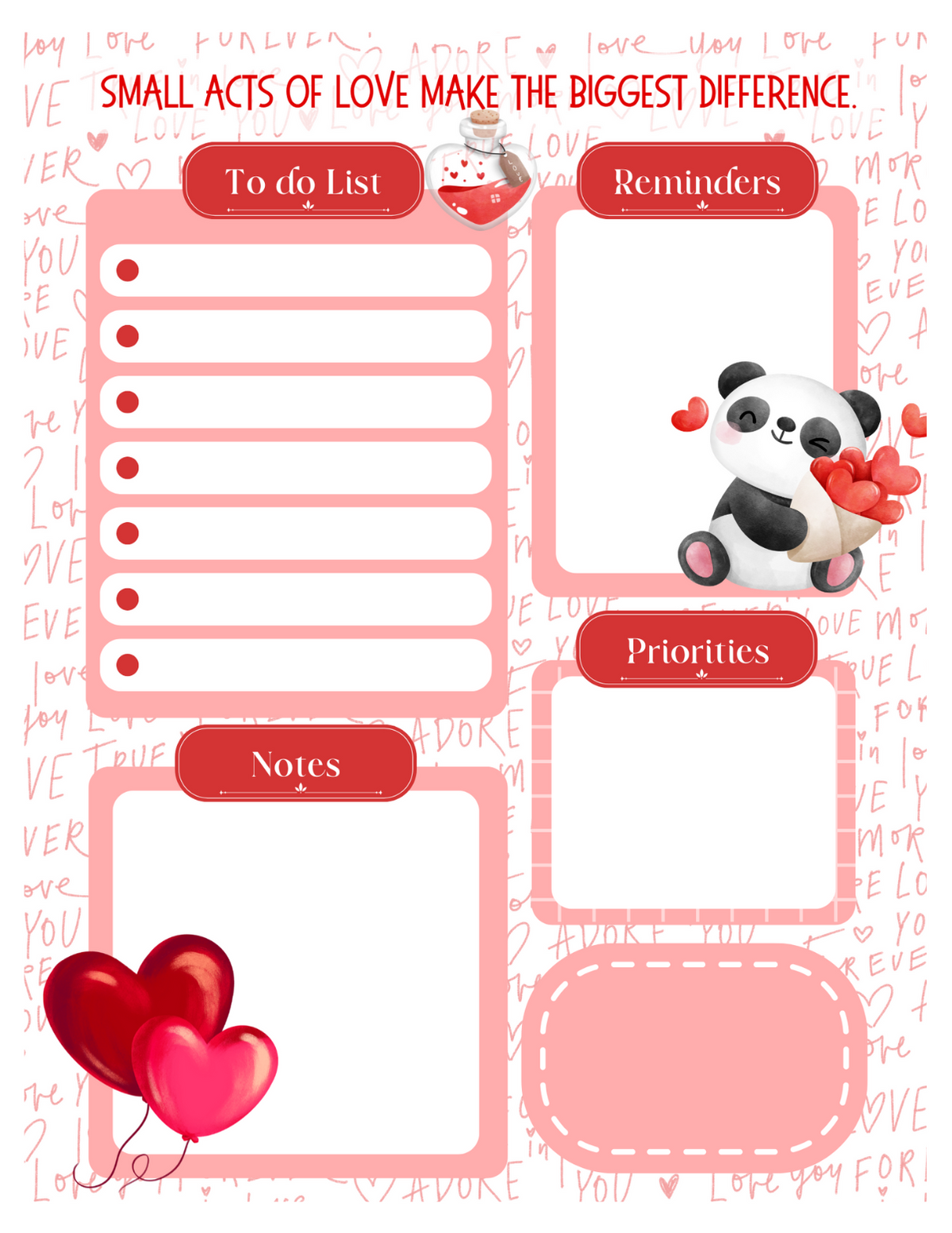Small Acts Of Love Daily Planner