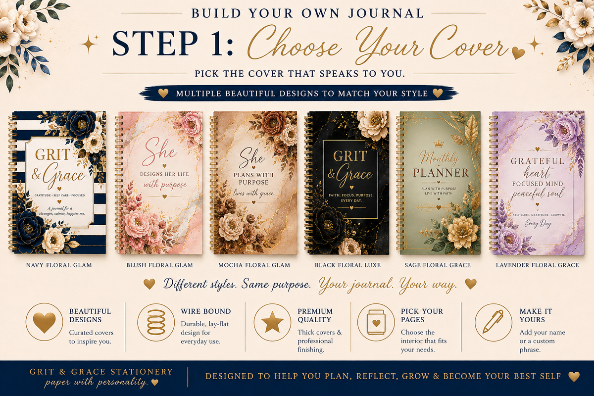 Build Your Own Journal | Personalized 3-Month Undated Planner, Self-Care & Faith Journal