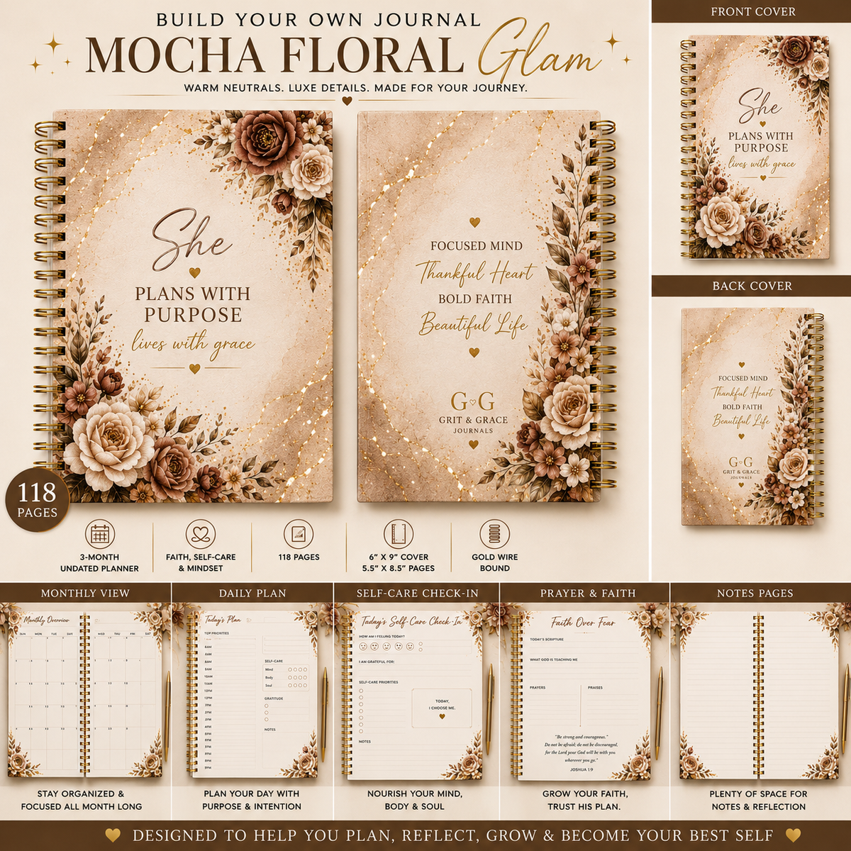 Mocha Floral Glam