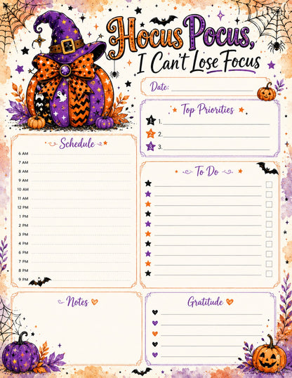 Hocus Pocus, I Can’t Lose Focus Planner Bundle 🎃✨